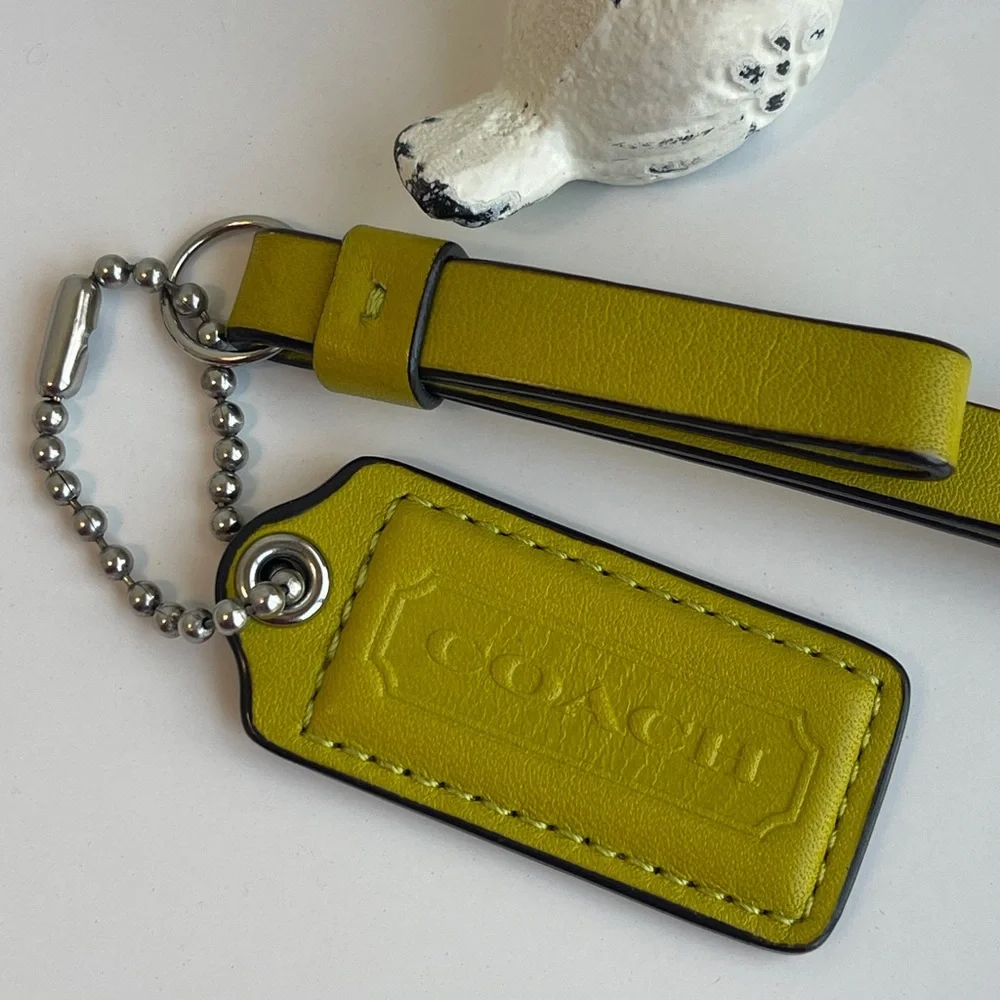 COACH Leather Fob Bag Charm Keychain Hang Tag